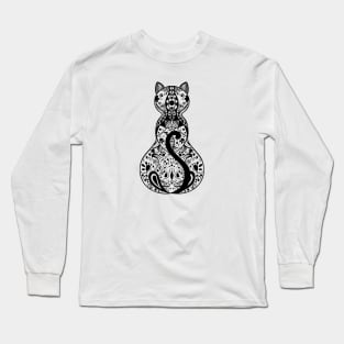 Cat mandala art Long Sleeve T-Shirt